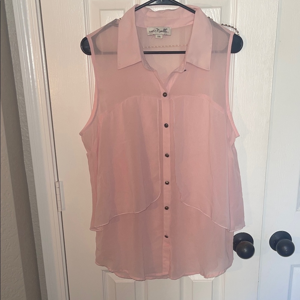 Simply Noelle Pink Sleeveless Blouse